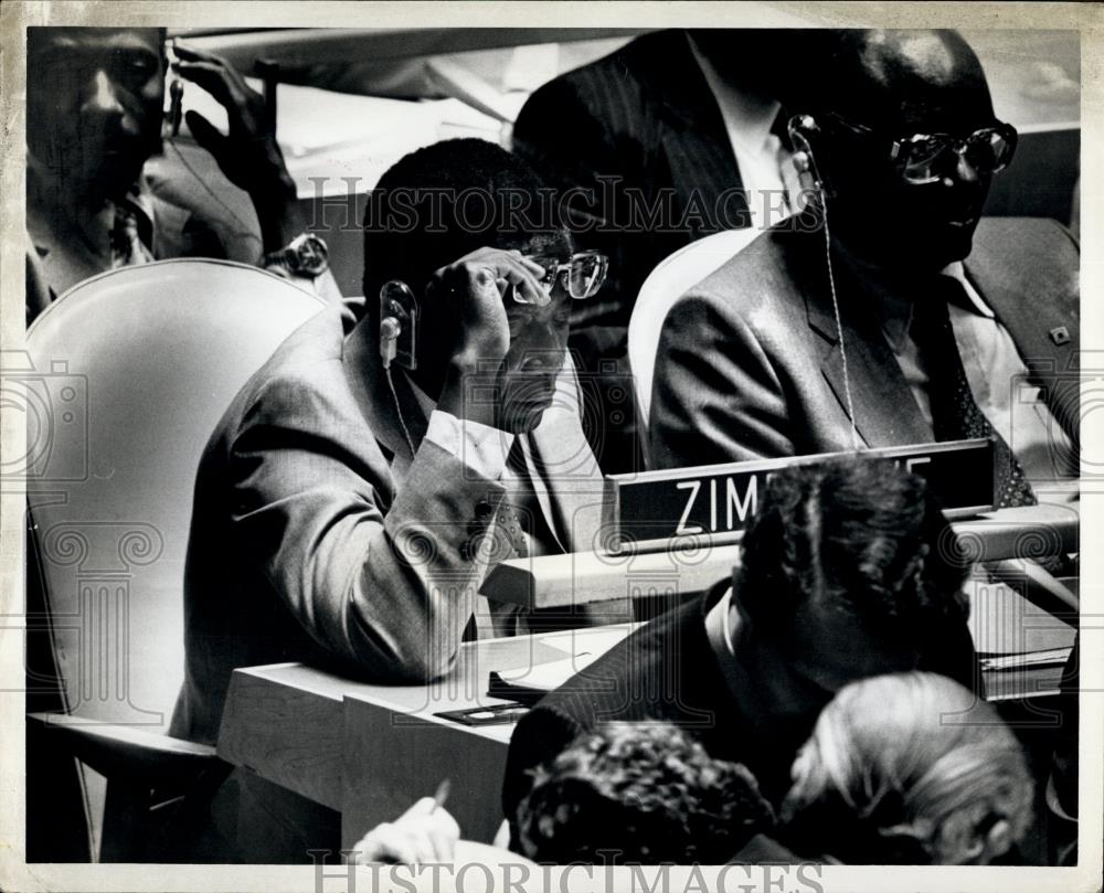 1980 Press Photo Prime Minister Robert Mugabe of Zimbabwe at UN - Historic Images