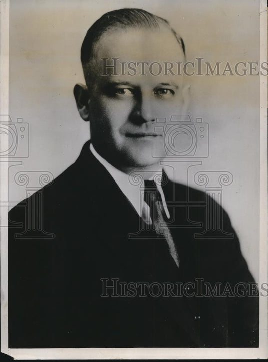 1933 Press Photo Phillip Gustave Johnson, Pres of United Aircraft & Transport Co - Historic Images