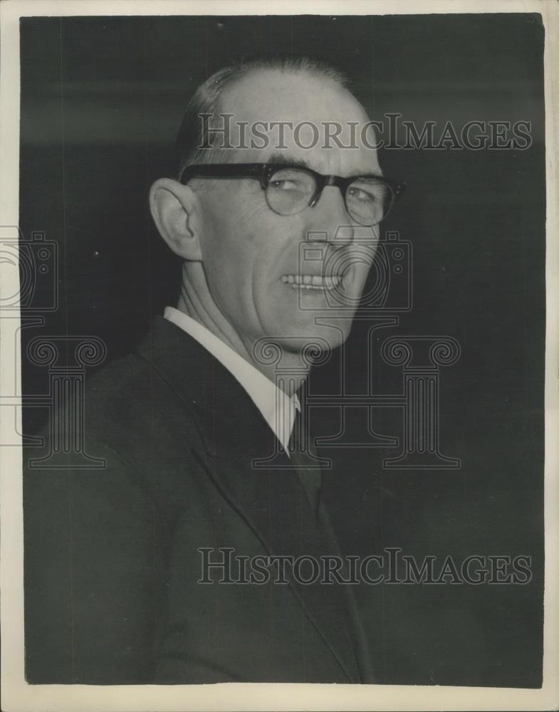1957 Press Photo Mr. A.P. Williams, Station Master at St. John's - Historic Images