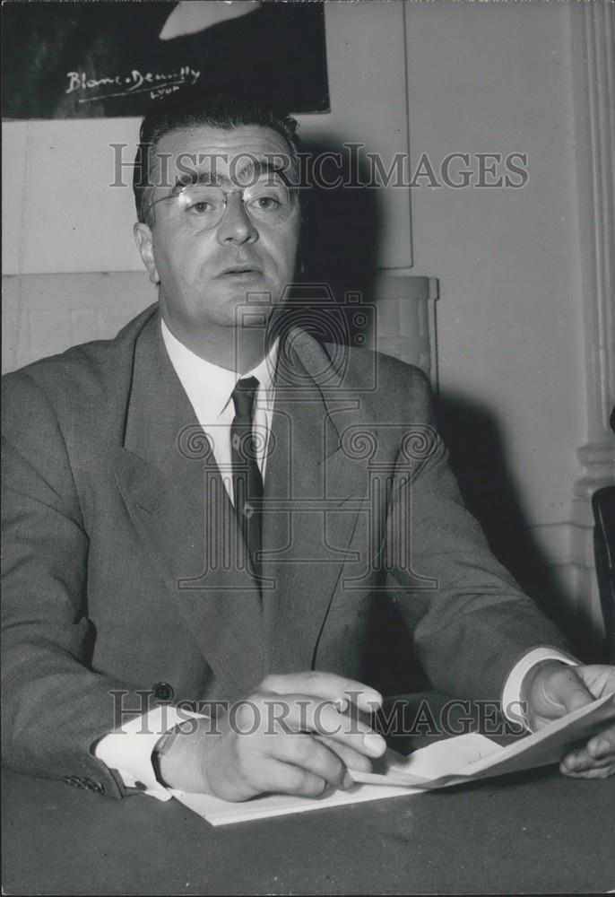 1959 Press Photo Felix Gaillard Gives Press Conference - Historic Images