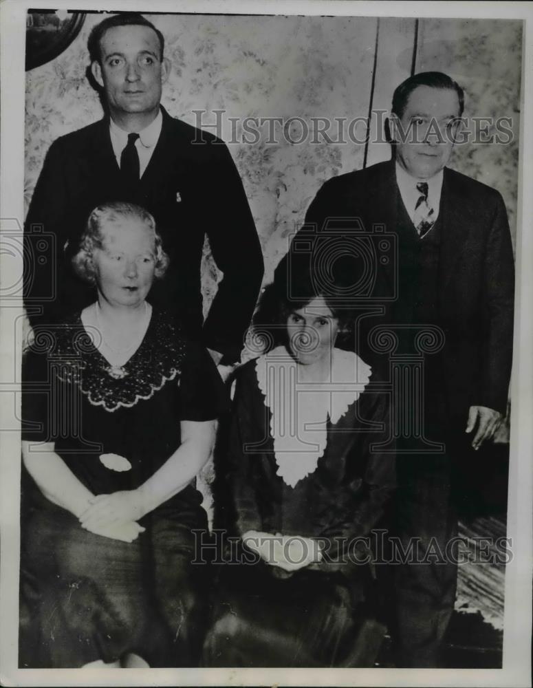 1935 Press Photo R-L Mr.&amp;Mrs. RE Eddy with ex-wife Mrs. Clarence Bucne &amp; husband - Historic Images