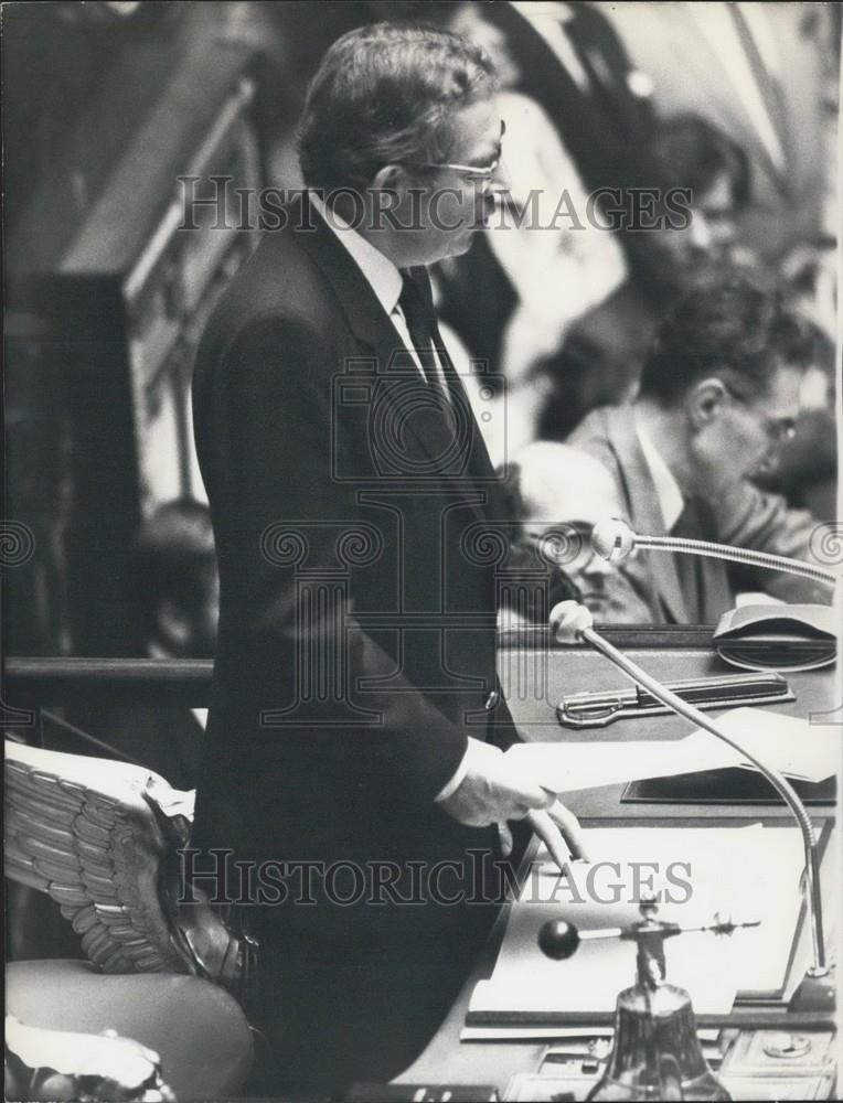 Press Photo Louis Mermaz Gives Assembly Inauguration Speech - Historic Images