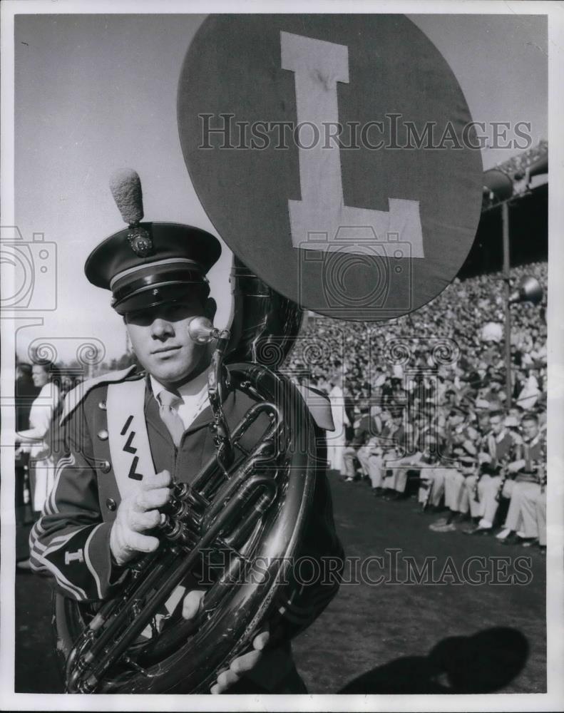 1959 Press Photo Bruce Keck, University of Illinois Football Band - cvp25288 - Historic Images
