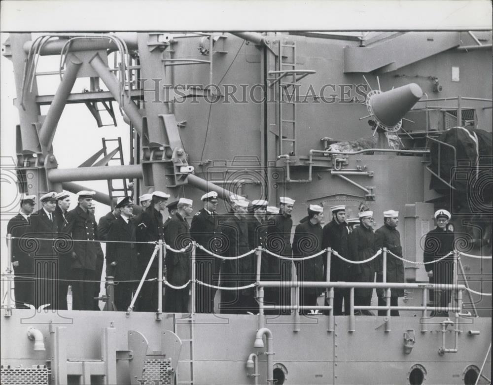 1964 Press Photo U.S. Destroyer Claude V. Ricketts arrives Washington - Historic Images