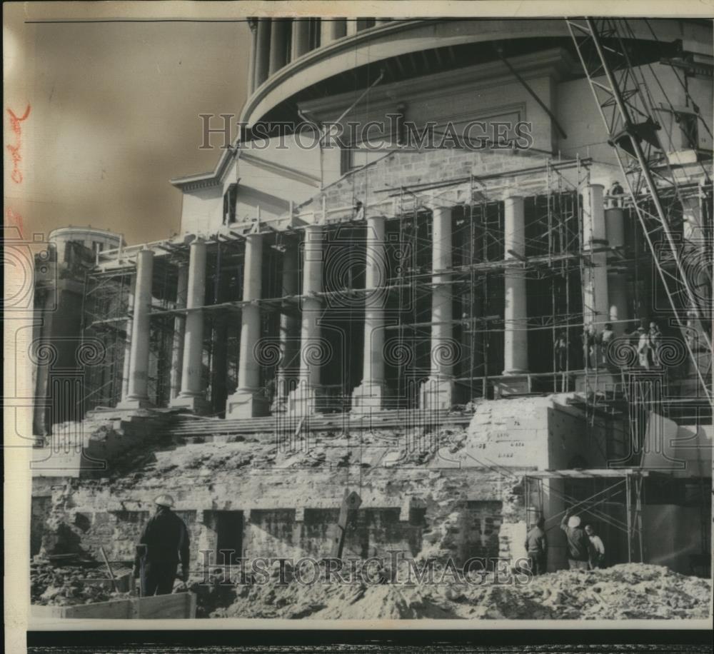 1958 Press Photo Remodeling the National Capitol Building - Historic Images