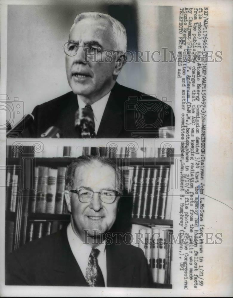 1959 Press Photo Washington Chairman John L McCone of Atomic Energy COmmission - Historic Images