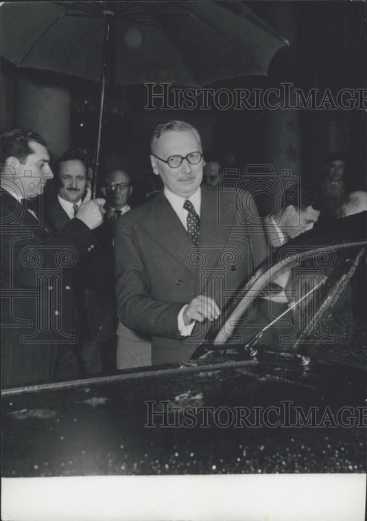 1958 Press Photo French cabinet crisis, Rene Pleven - Historic Images
