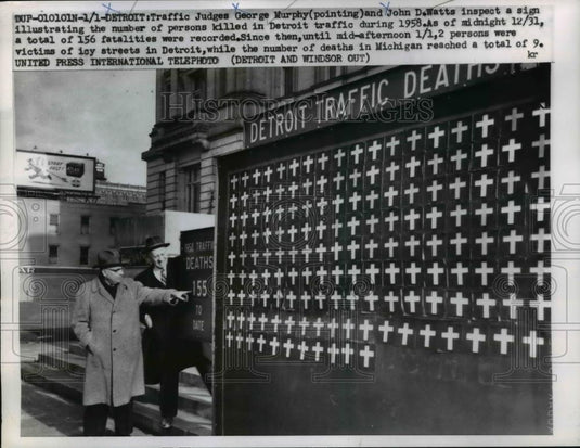 1959 Press Photo Detroit Traffic Judges George Murphy and John D Watts - Historic Images