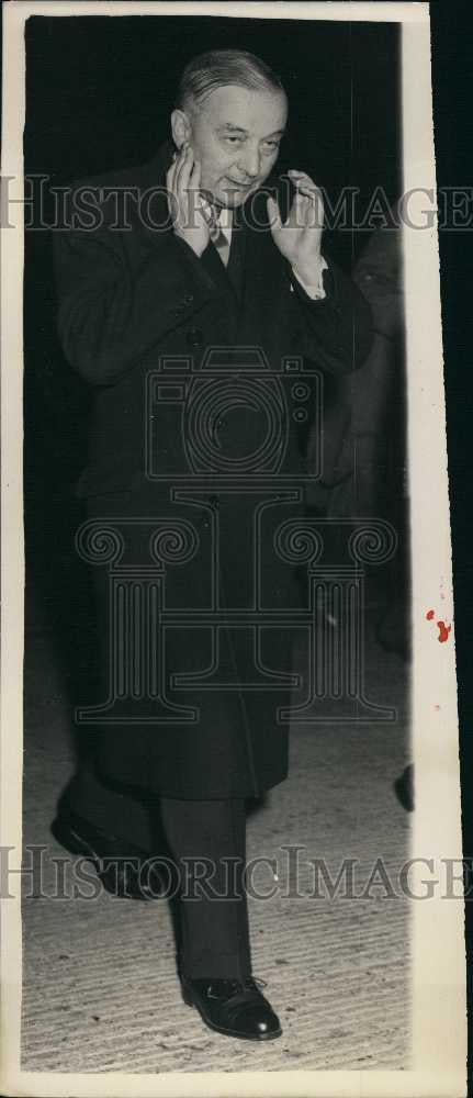 1953 Press Photo French Foreign Minister M. Bidaulf In London For Us Secy State - Historic Images