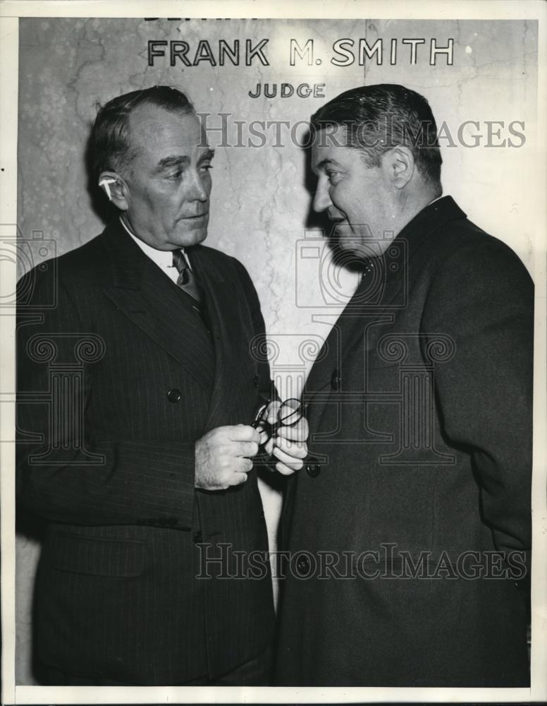 1938 Press Photo LA Calif Joe Shaw brother of ex mayor &amp; Wm Cormack graft case - Historic Images