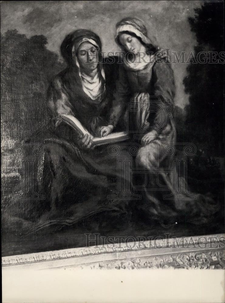 1954 Press Photo &quot; A Reading Lesson&quot; painting by artist Delacroix - Historic Images