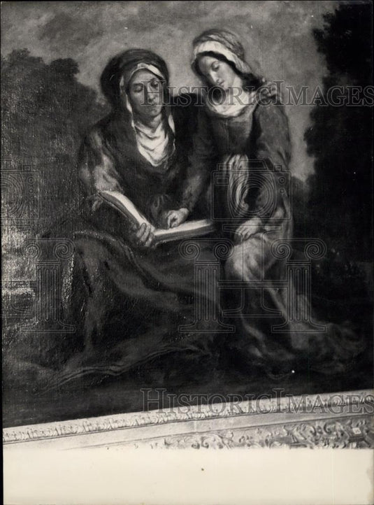 1954 Press Photo " A Reading Lesson" painting by artist Delacroix - Historic Images