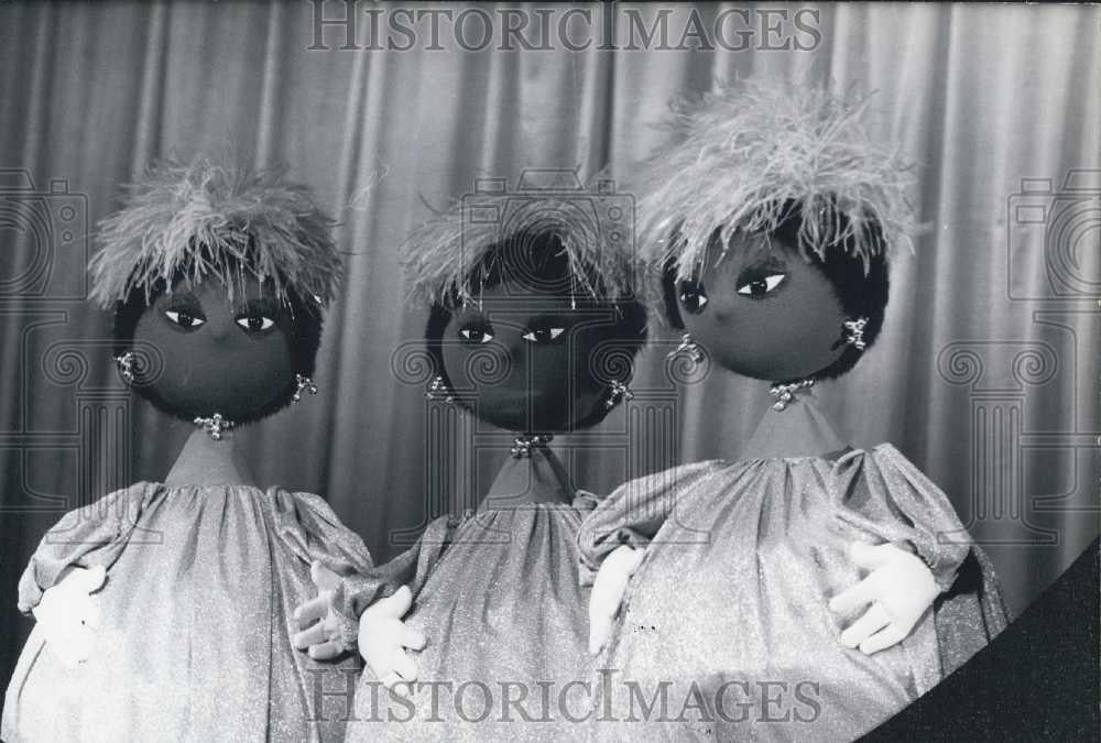 1980 Press Photo Puppets of the singing "Peter Sisters" to perform - Historic Images