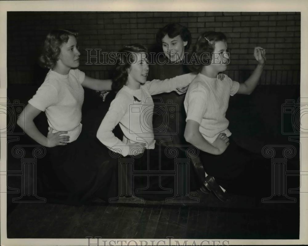 1948 Press Photo S Stacey, M Meyers, M Marason, C Juk at school - Historic Images