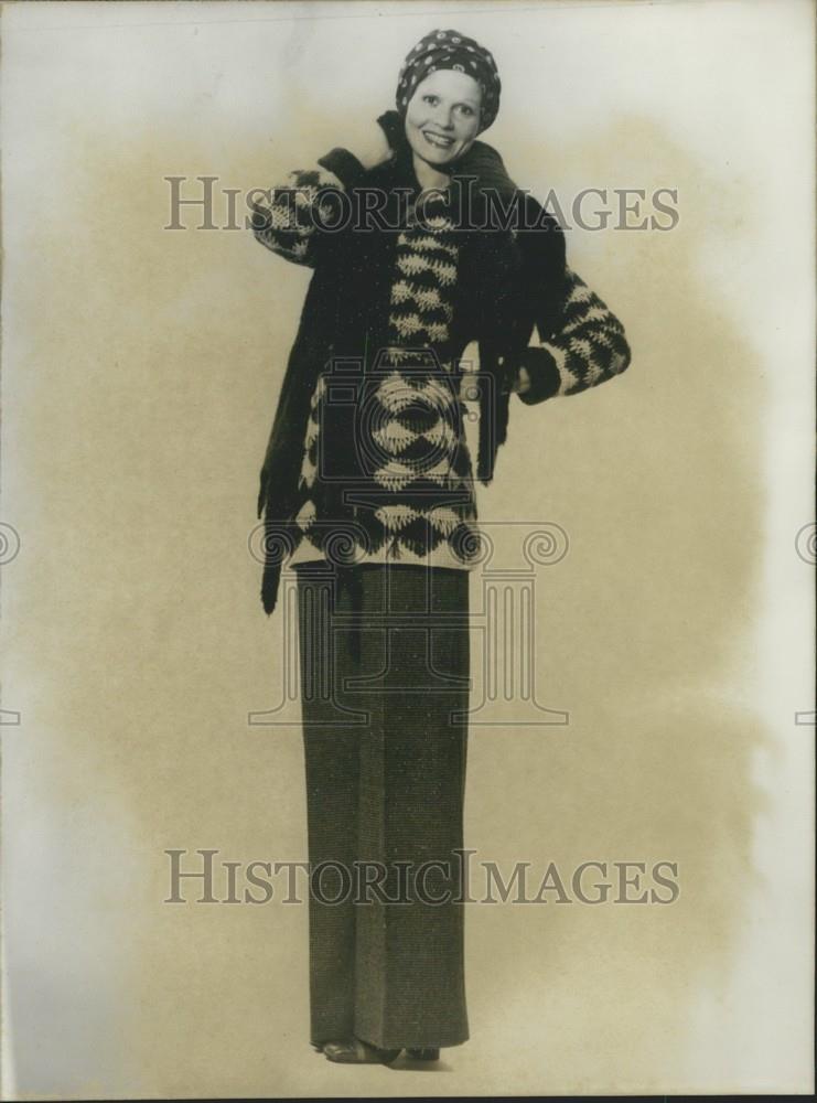 1973 Press Photo Lanvin Winter Pant Ensemble - Historic Images