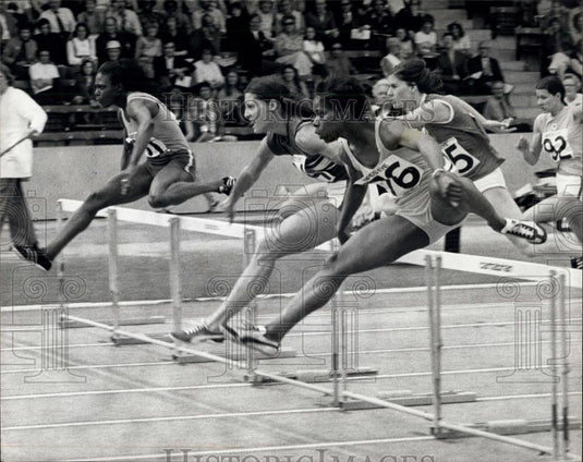 1974 Press Photo Women's AAA Championships 100meter hurdles final - Historic Images