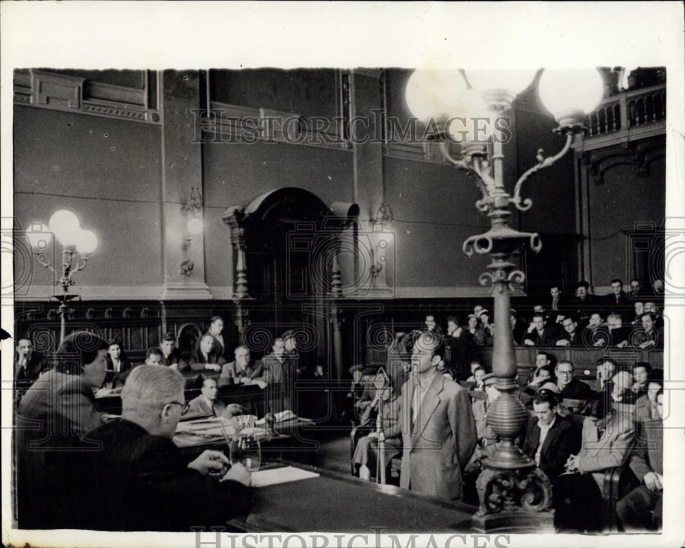 1957 Press Photo Journalists On Trial In Budafest,Gyula Oversovszky - Historic Images