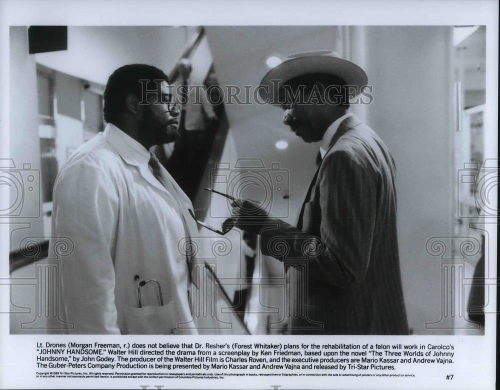 1989 Press Photo Morgan Freeman Forest Whitaker in Johnny Handsome - cvp22524 - Historic Images