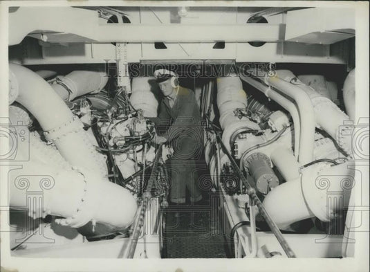 1955 Press Photo Floating "test Bed" - For The Royal Navy H.M.S. Grey Goose - Historic Images