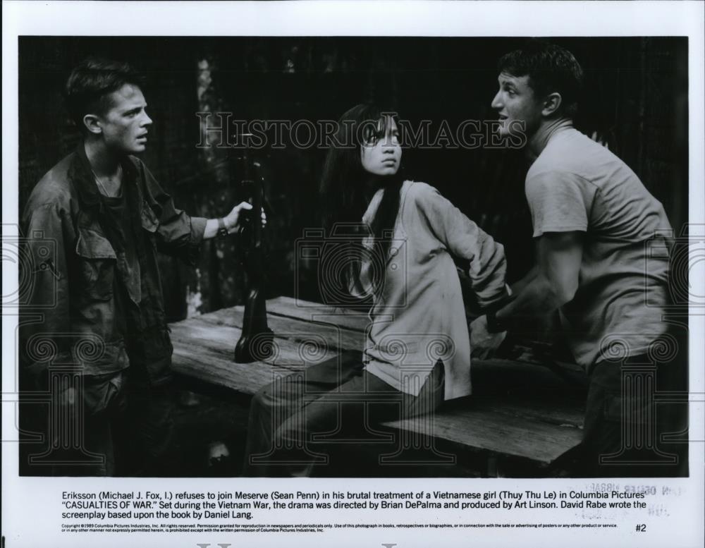 1990 Press Photo Sean Penn & Michael J Fox in Casualties of War - cvp28201 - Historic Images