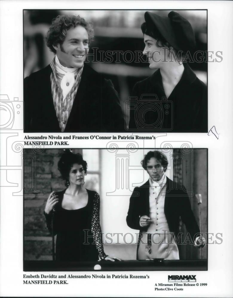 1999 Press Photo Alessandro Nivola Frances O'Connor E. Davidtz in Mansfield Park - Historic Images