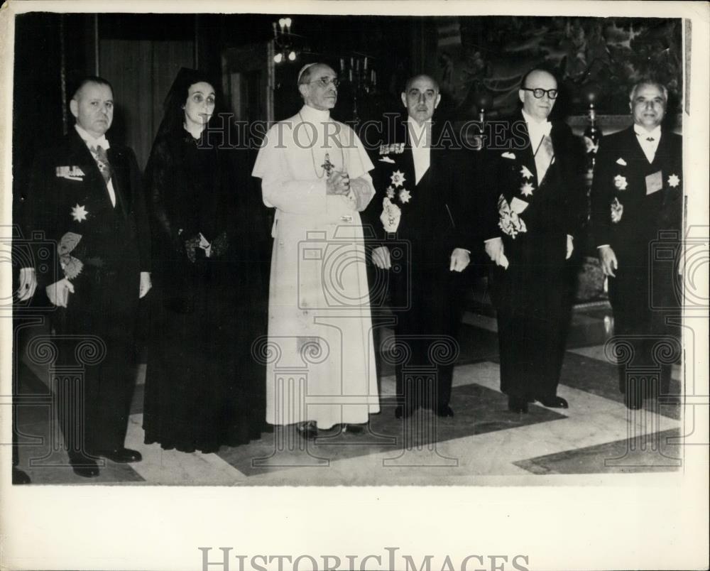 1953 Press Photo Greece Prime Minister Marshal Papagos, Pope Pius XII - Historic Images