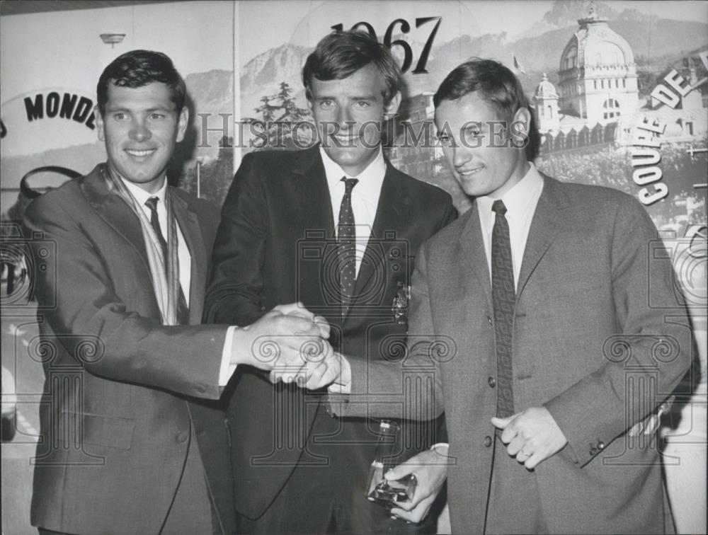 1967 Press Photo Jean-Claude Killy,Messner (left) and Guy Perillat - Historic Images