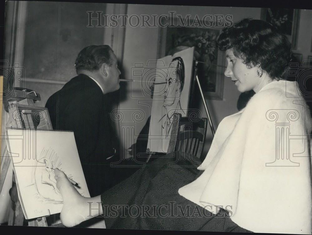Press Photo Arnulf Erich, Stegmann from Munich Painting with his Mouth Due Polio - Historic Images