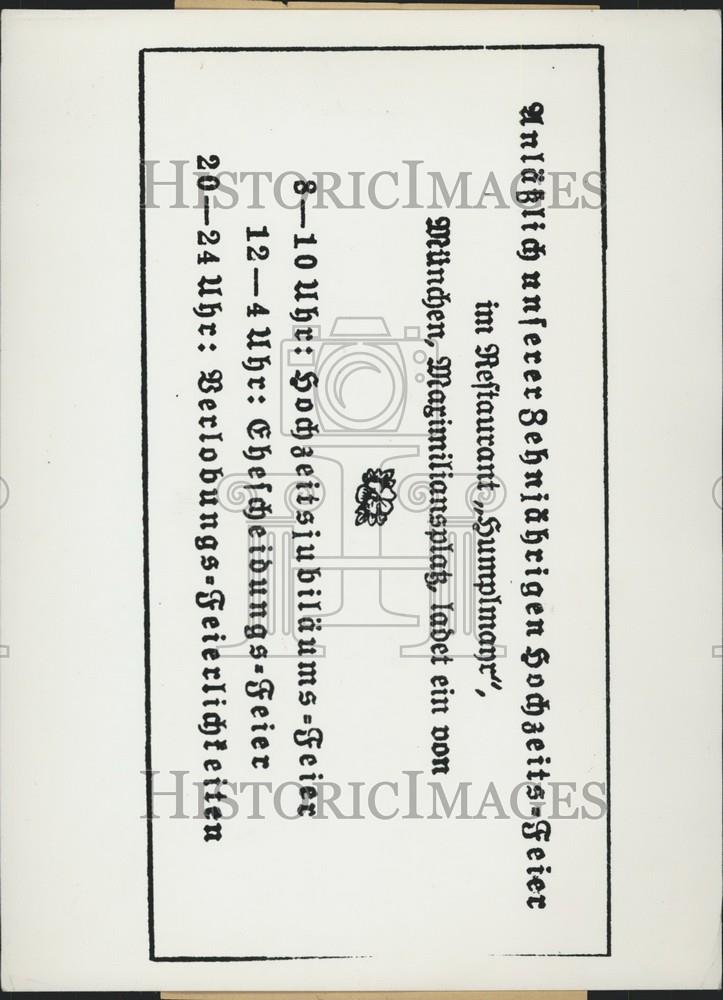 1951 Press Photo Ceremony Invitation Opposing New Tax Law in Germany. - Historic Images