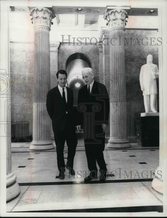 1965 Press Photo Rep. Jed Johnson Jr of OK Speaker of the House John McCormack - Historic Images