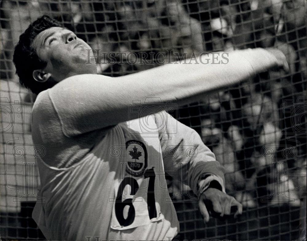 1970 Press Photo Commonwealth Games,George Puce,Discus - Historic Images