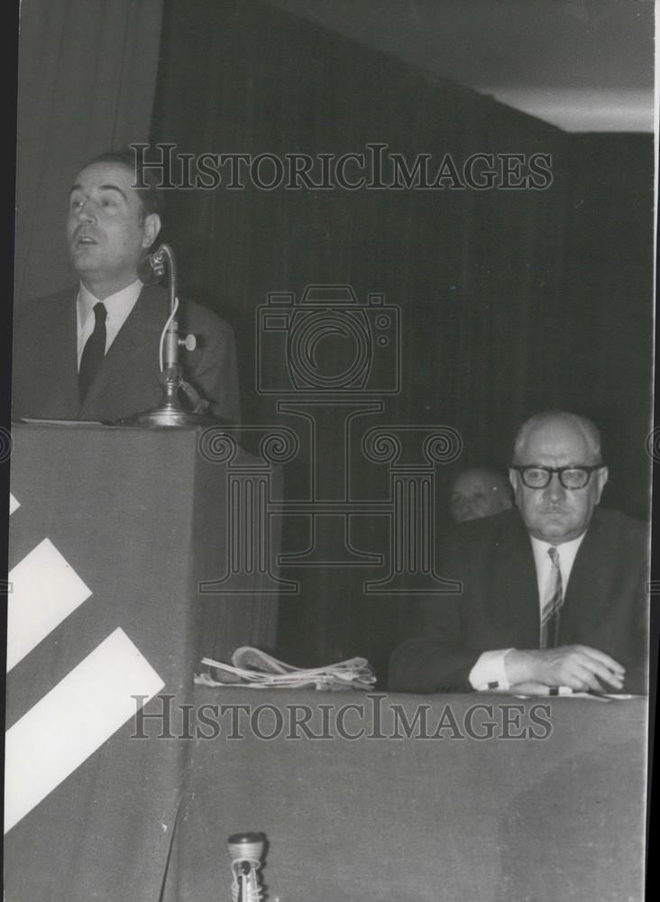 1968 Press Photo Francois Mitterand and Guy Mollet - Historic Images