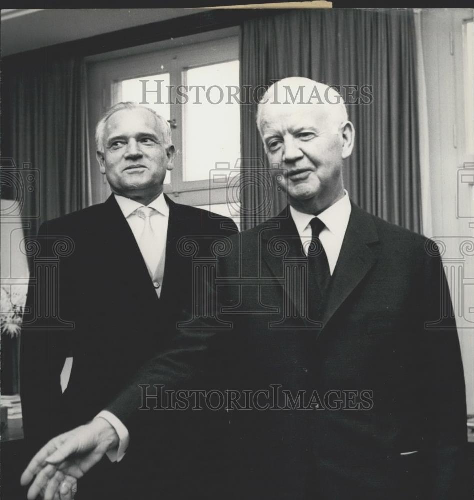 1963 Press Photo German President Dr. Heinrich Lubke &amp; Ludwig Martin - Historic Images