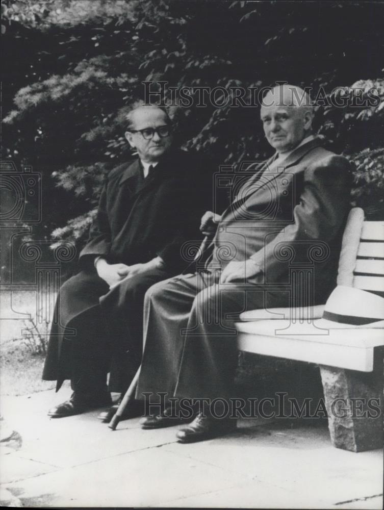 1957 Press Photo President of East-Germany Wilhelm Pieck and sec Opitz - Historic Images