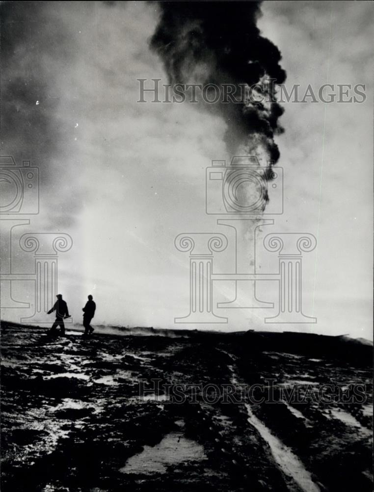 Press Photo Krzywoploty Oilfield in Northern Poland Burned For 32 Days - Historic Images