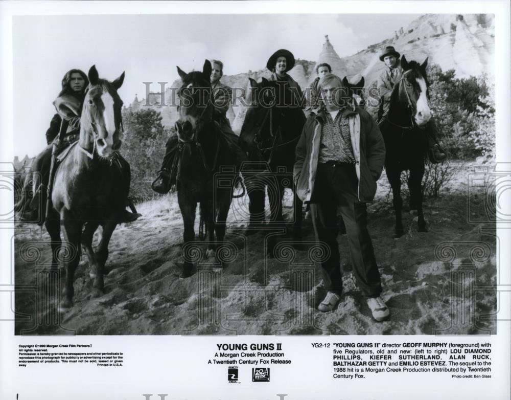 1991 Press Photo Lou Diamond Phillips Kiefer Sutherland Alan Ruck Emilio Estevez - Historic Images