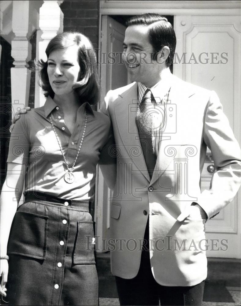 1974 Press Photo Ex King Constantine &amp; Wife at Chobham - Historic Images