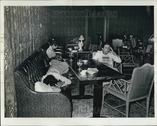 Press Photo Three Men inside a bar - Historic Images