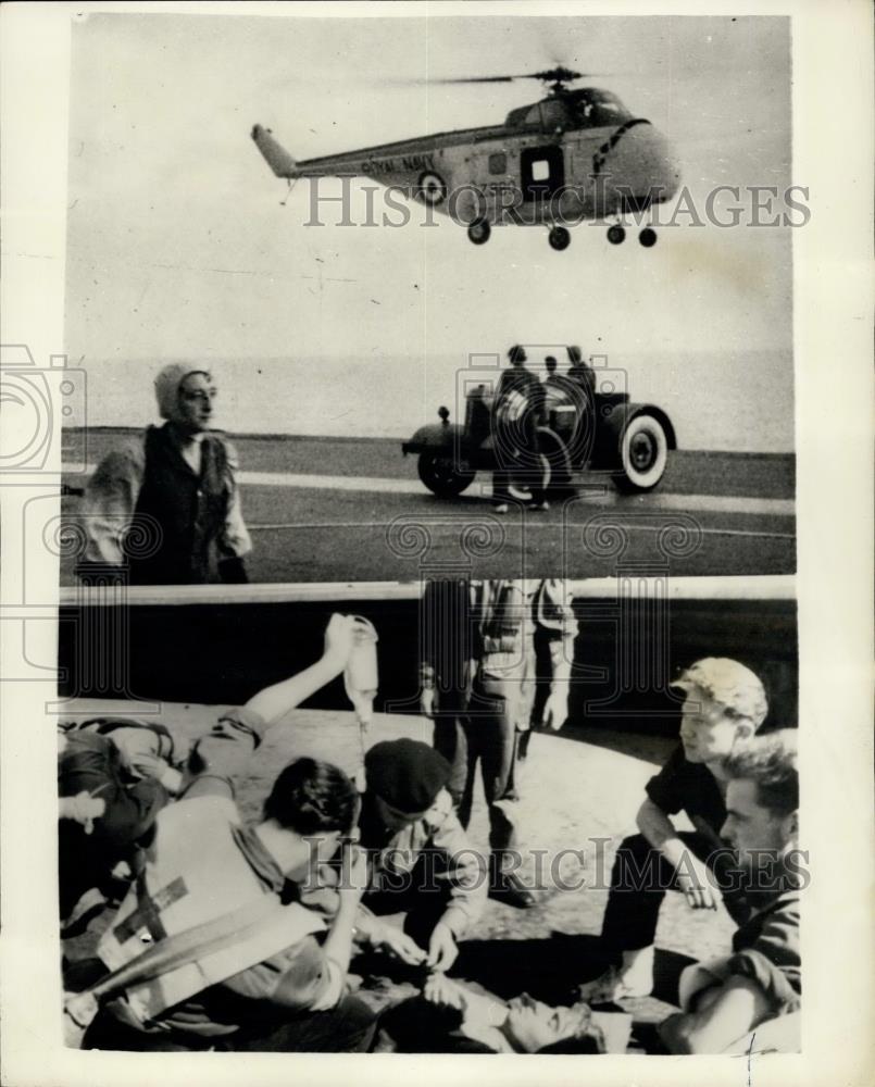 1956 Press Photo British wounded evacuated from Egypt - Historic Images