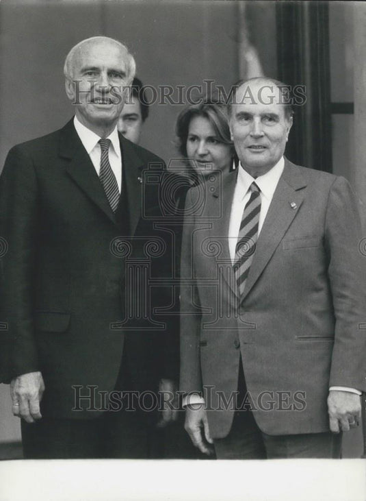 1984 Press Photo President Kirchschlager and President Mitterand - Historic Images