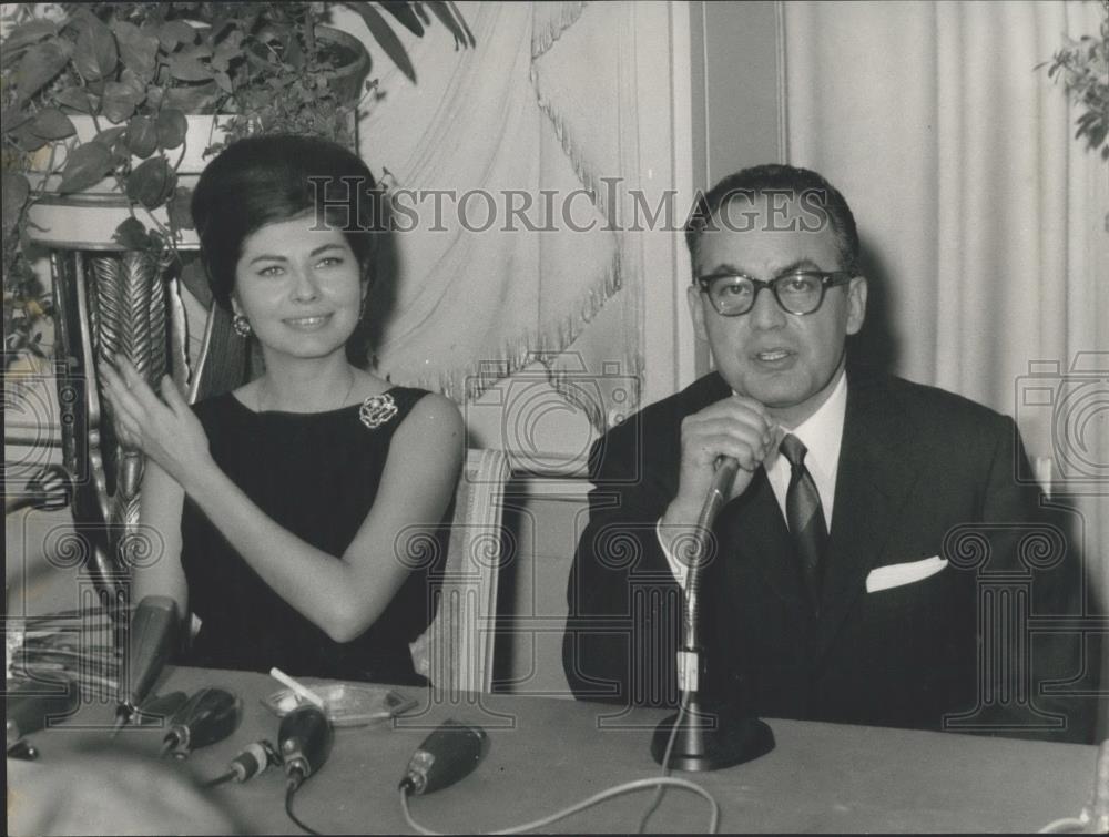 1963 Press Photo Princess Soraya &amp; producer Dino De Laurentiis - Historic Images