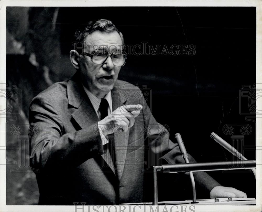 1982 Press Photo Soviet Foreign Minister Andrei Gromyko at the UN - Historic Images