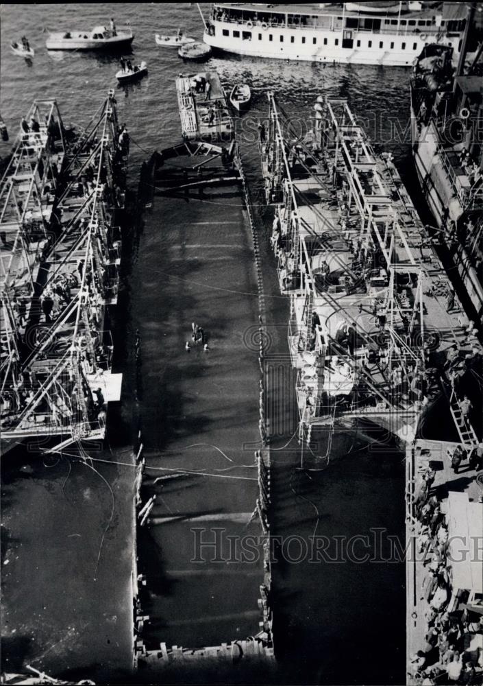 Press Photo After raising Vasa was shifted to 30 feet of water while plane were - Historic Images