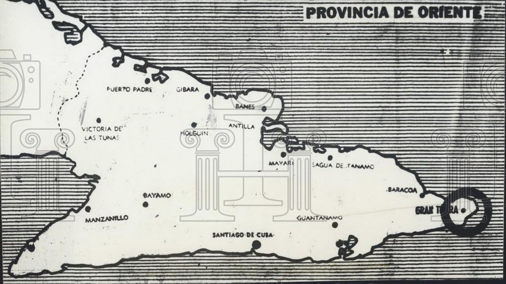 Press Photo Hand Drawn Map Of Cuba - Historic Images