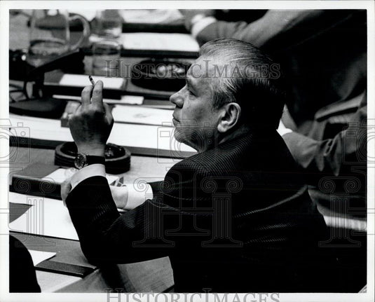 1979 Press Photo Soviet Ambassador Oleg TroyanovskyUN Security Council - Historic Images