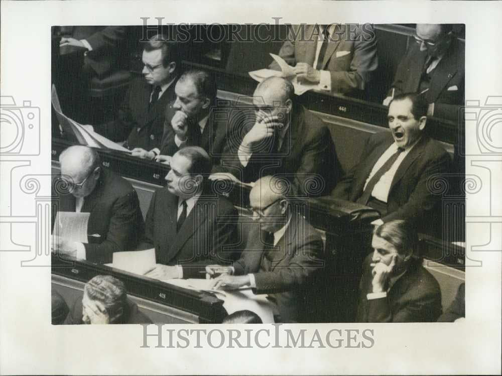 1967 Press Photo French delegates Maroselli,Estier,Dayan,Mendes France - Historic Images