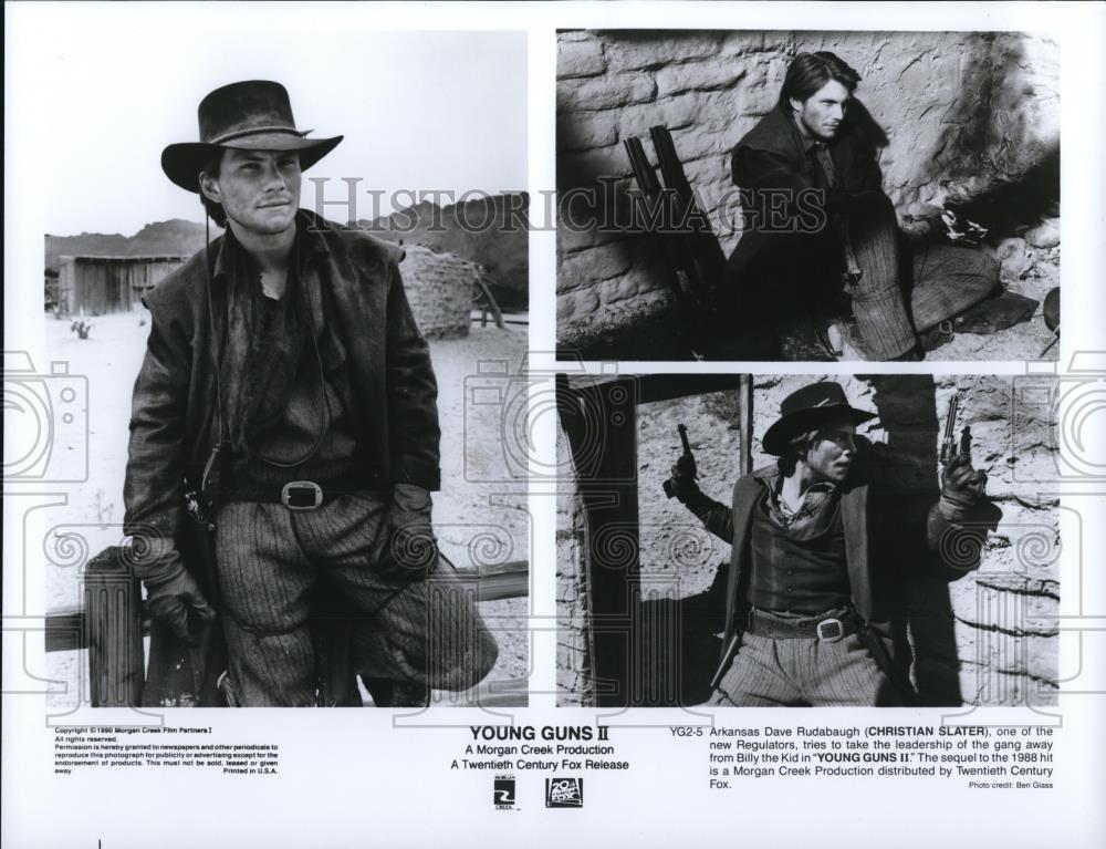 1991 Press Photo Christian Slater stars as Dave Rudabaugh in Young Gun ...