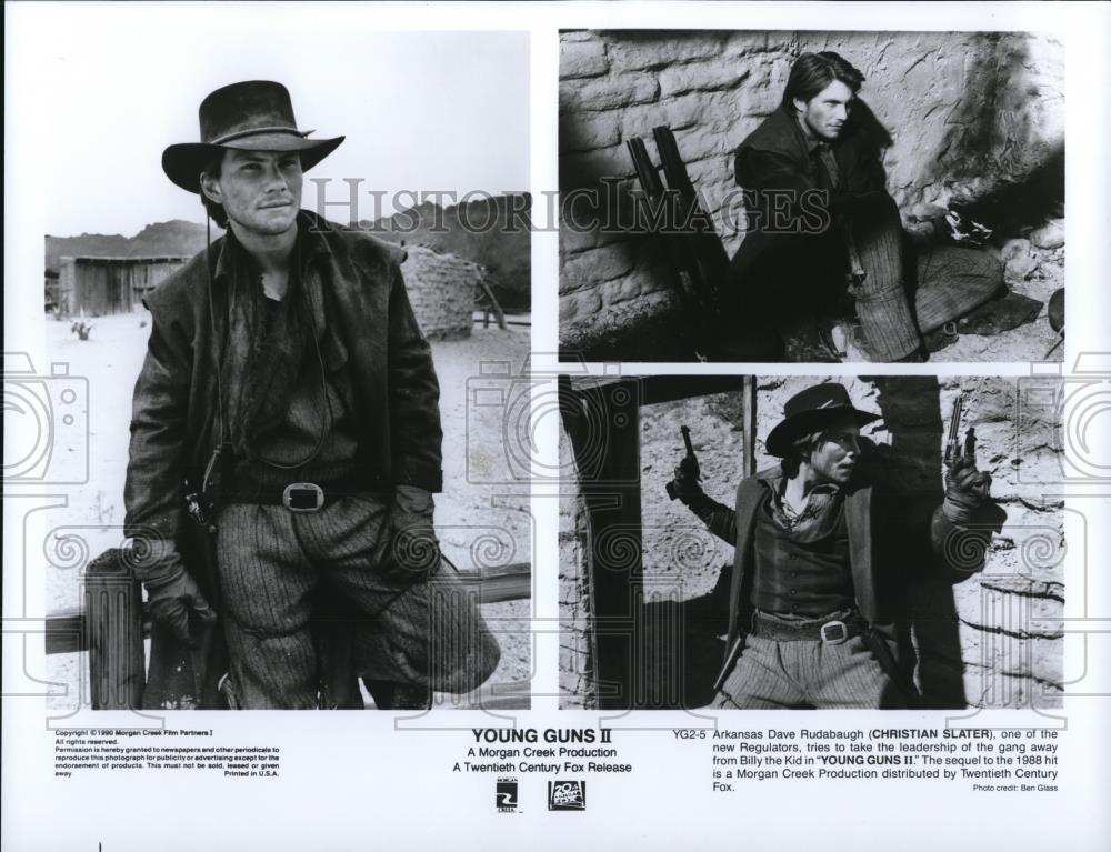 1991 Press Photo Christian Slater stars as Dave Rudabaugh in Young Guns II - Historic Images