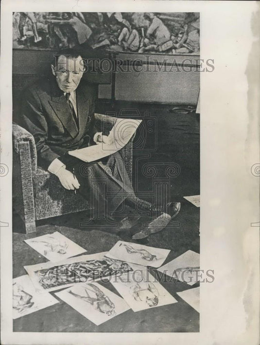 Press Photo German Professor Max Lingner - Historic Images