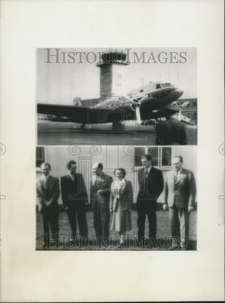 1953 Press PhotoCzech plane lands at Frankfurt military airport. - Historic Images